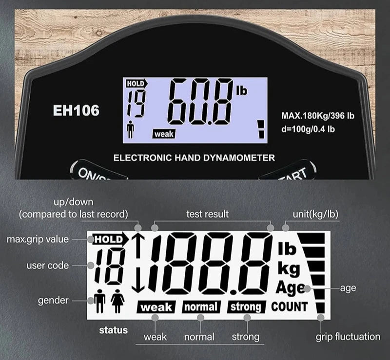 Digital Hand Dynamometer Grip Strength Tester